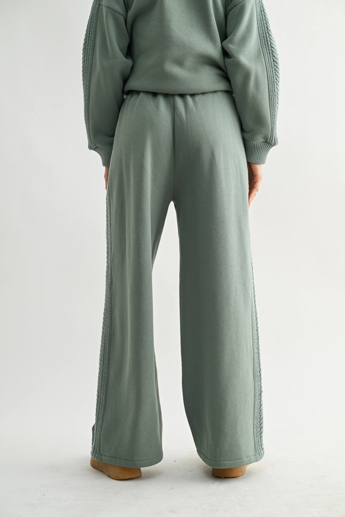 Cable Knit Lounge Pant - Sage