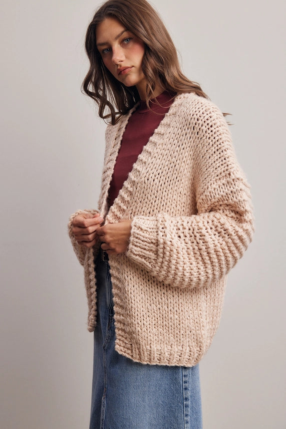 Chunky Heart Knit - Blush