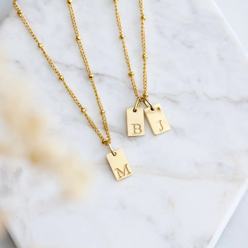 Stamped Initial Necklace