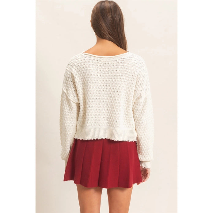 Textured Boatneck Sweater