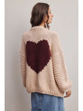 Chunky Heart Knit - Blush