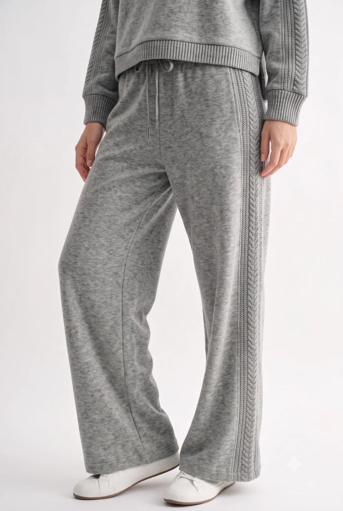 Cable Knit Lounge Pant - Grey