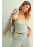 Waffle Crop Tank - Grey