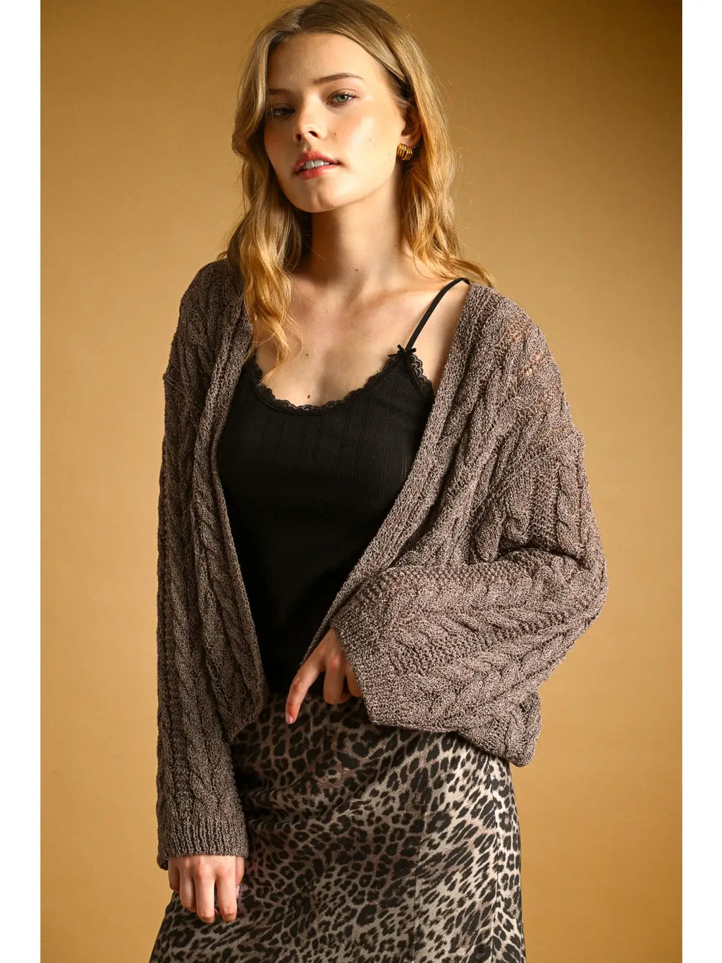 Light Cable Knit Cardigan