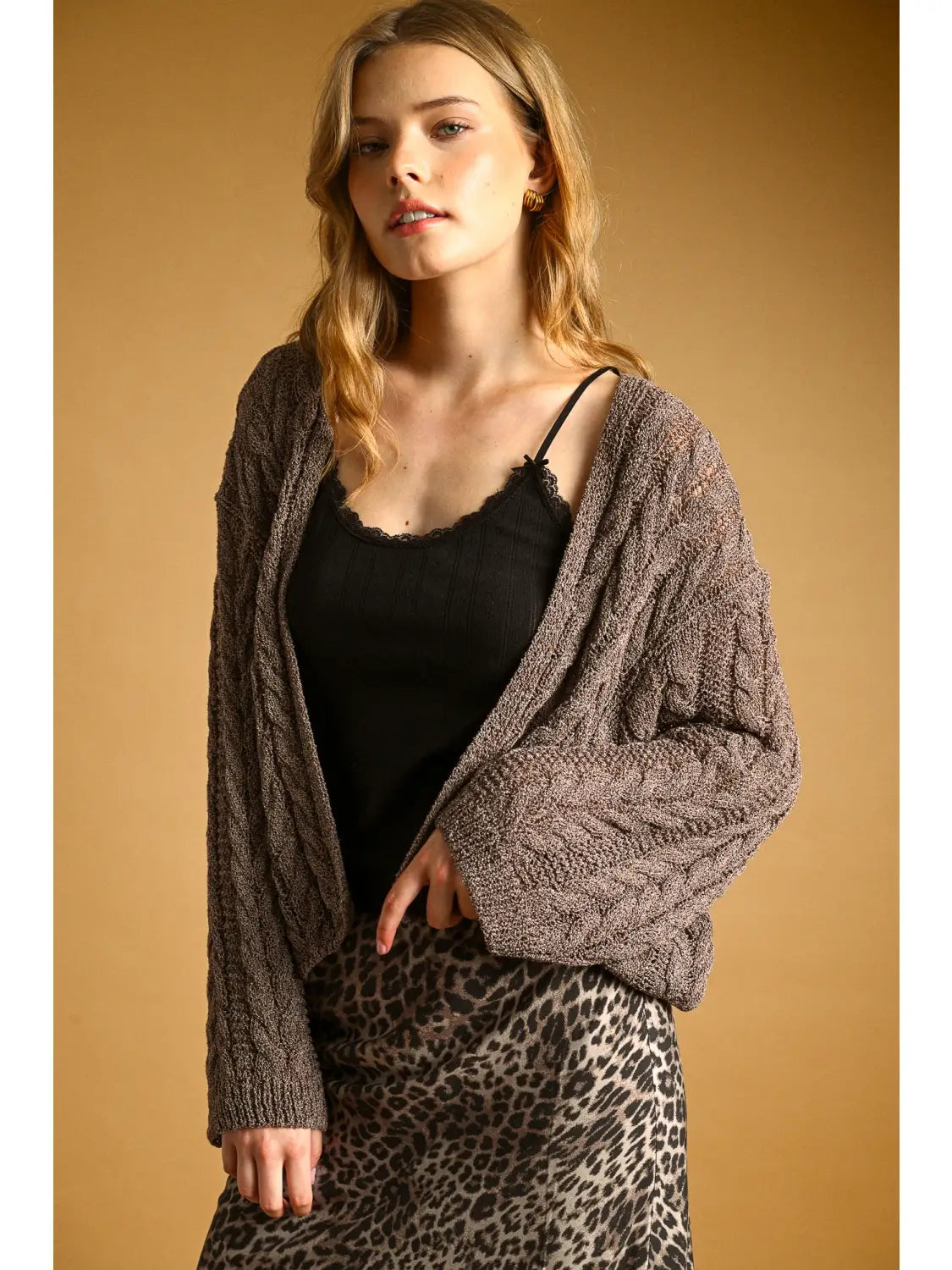 Light Cable Knit Cardigan