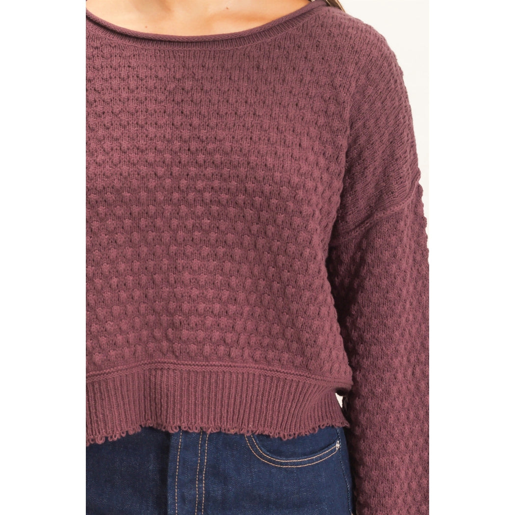 Textured Boatneck Sweater