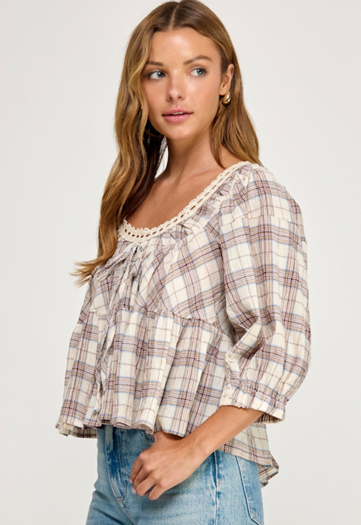 Plaid Sleepy Girl Blouse
