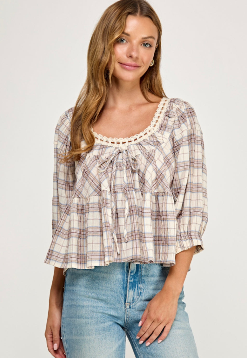 Plaid Sleepy Girl Blouse