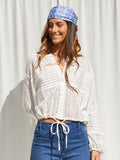 Eyelet Drawstring Blouse