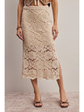 Crochet Lace Midi Skirt