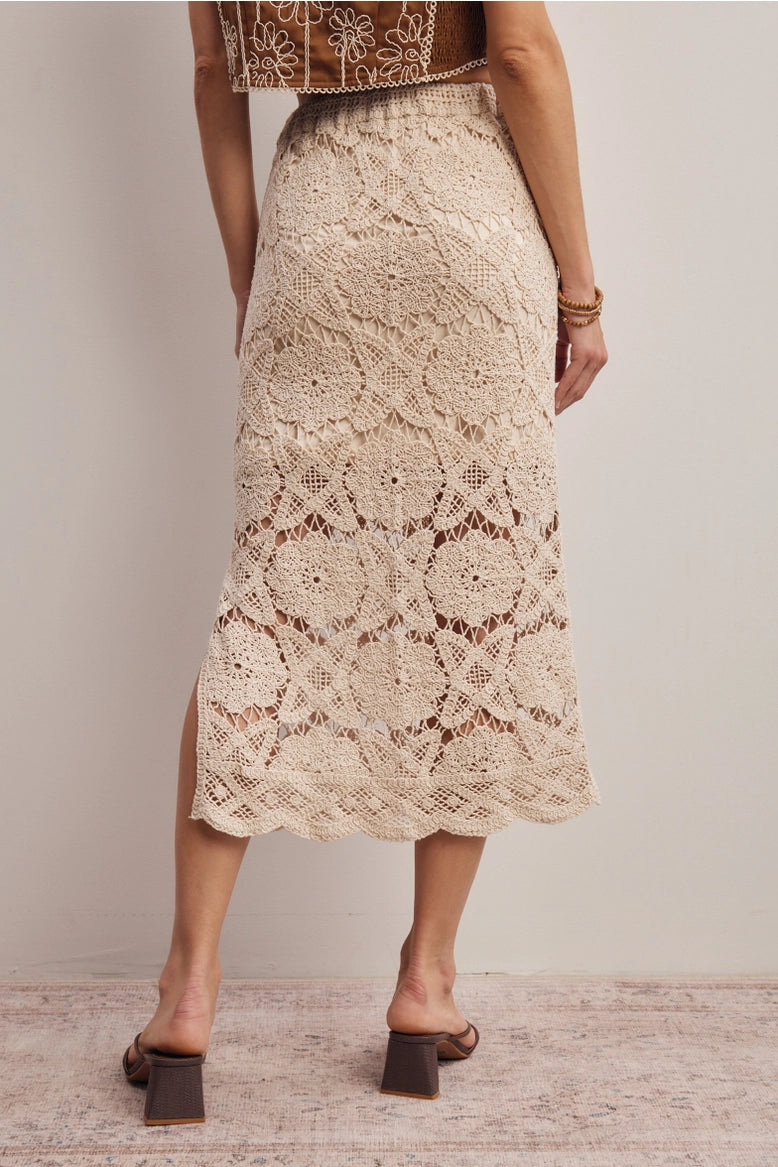 Crochet Lace Midi Skirt