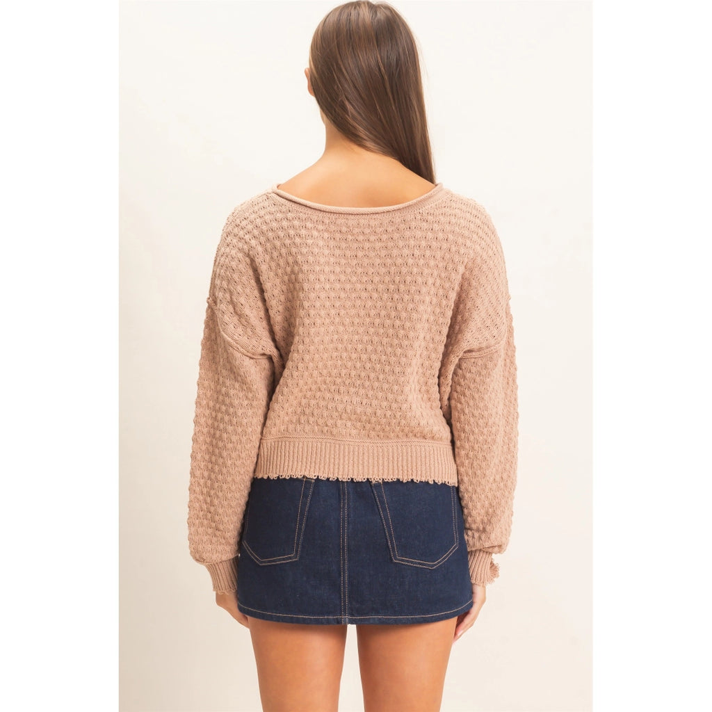 Textured Boatneck Sweater