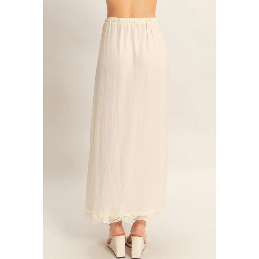 Front Slit Lace Skirt