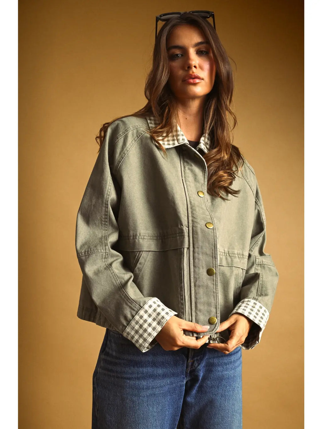 GIngham Collared Jacket