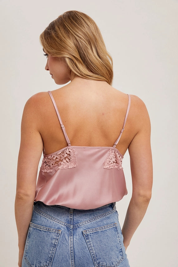 Rose Silky Lace Cami