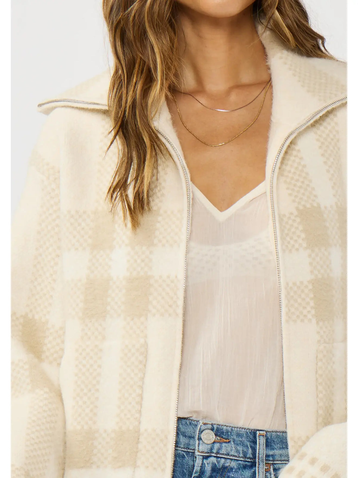 Plaid Bomber Jacket - Ivory