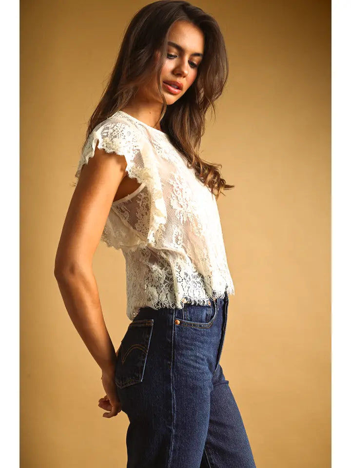 Lace Scalloped Tank