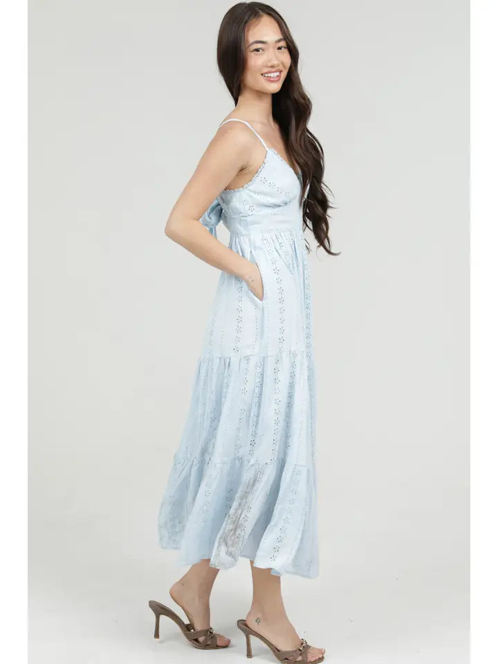 Baby Blue Eyelet Maxi