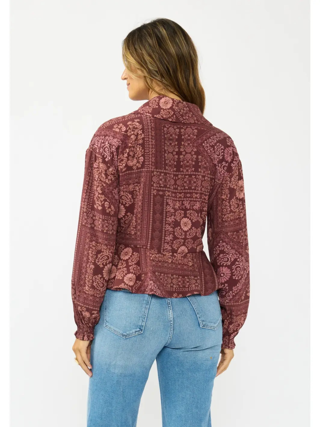 Dusty Rose Peplum Top