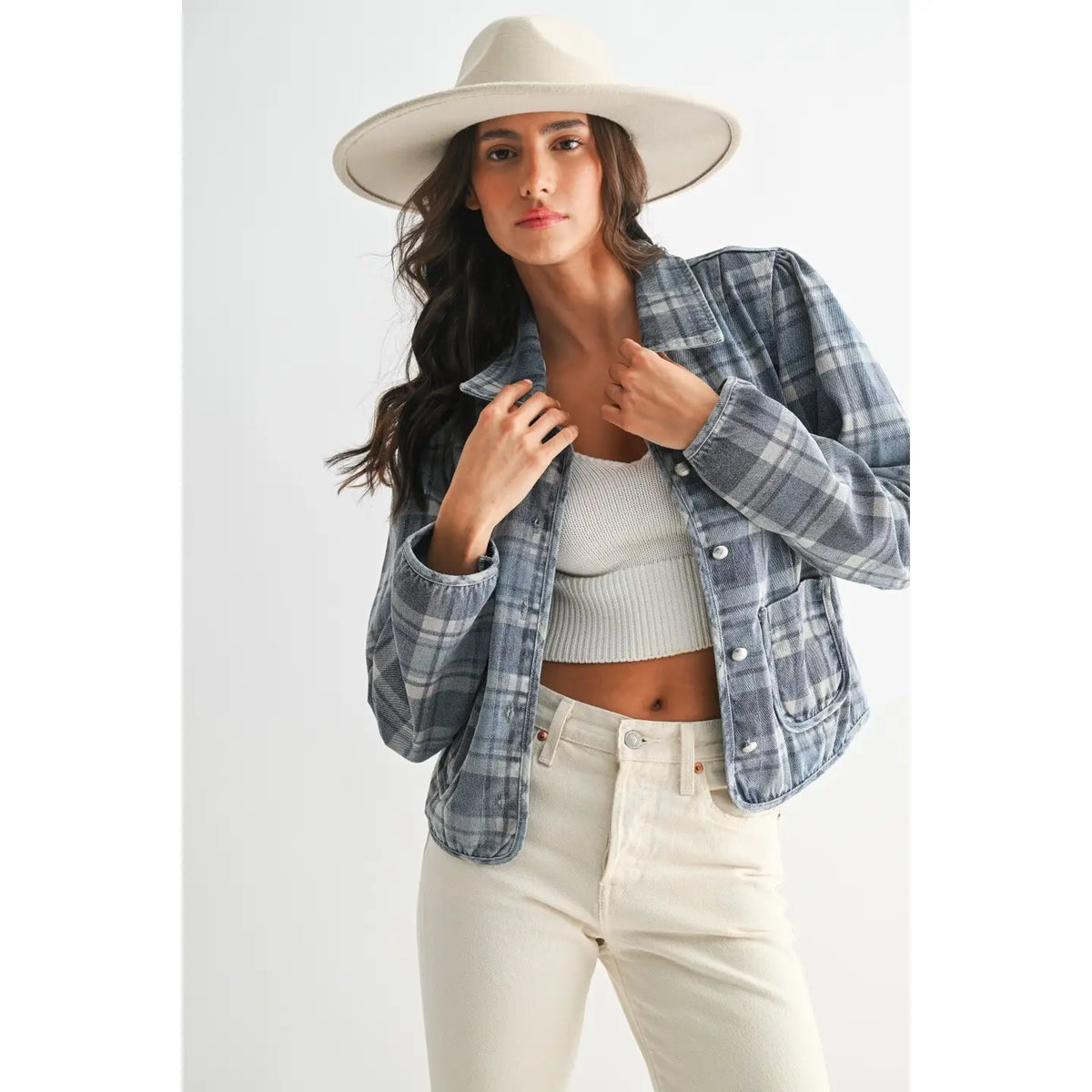 Denim Plaid Jacket