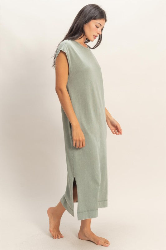 Mineral Wash Shirt Dress