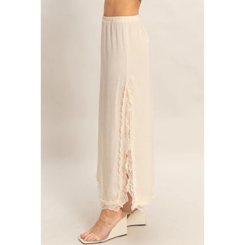 Front Slit Lace Skirt
