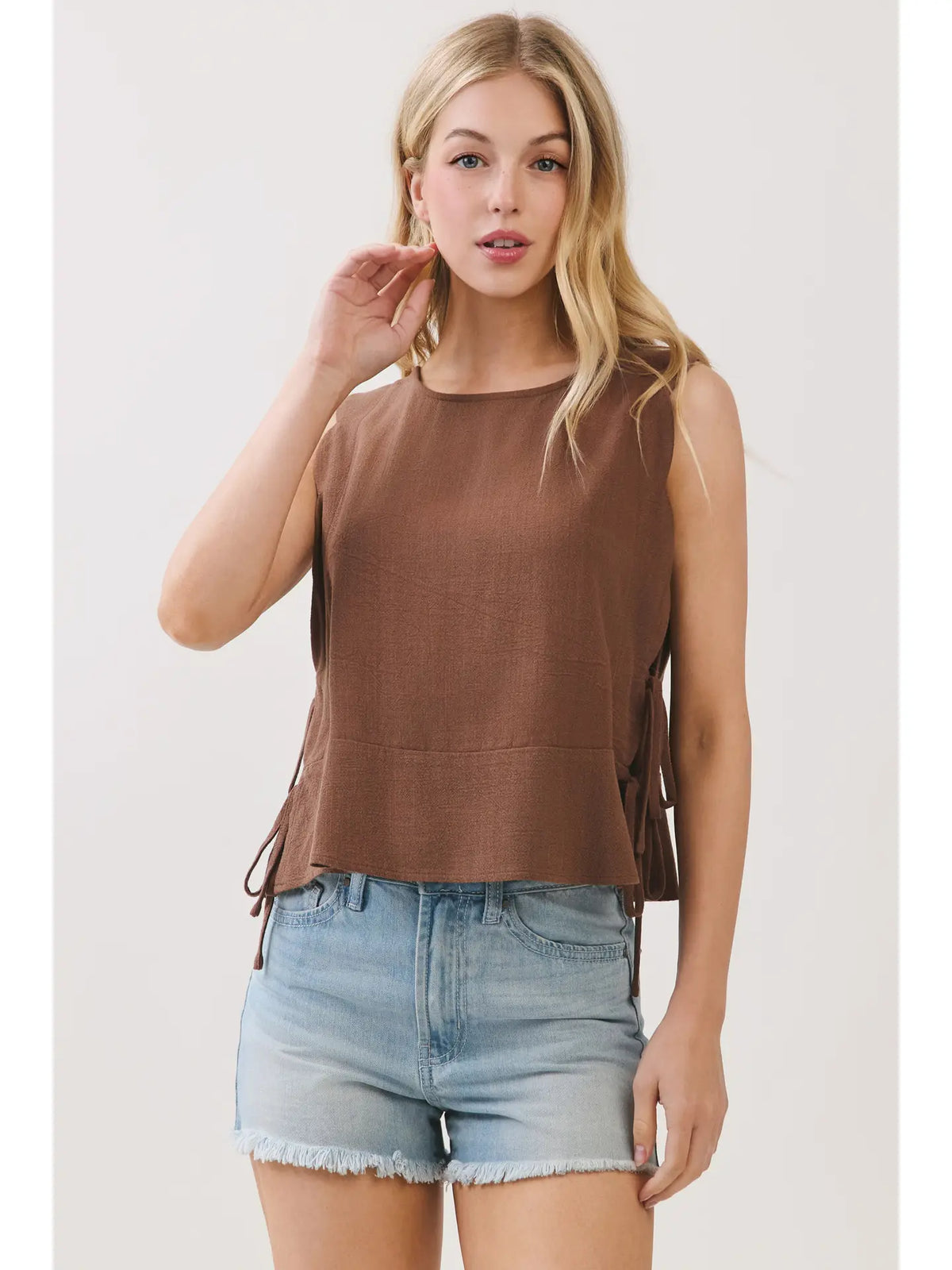 The Chocolate Scalloped Tank
