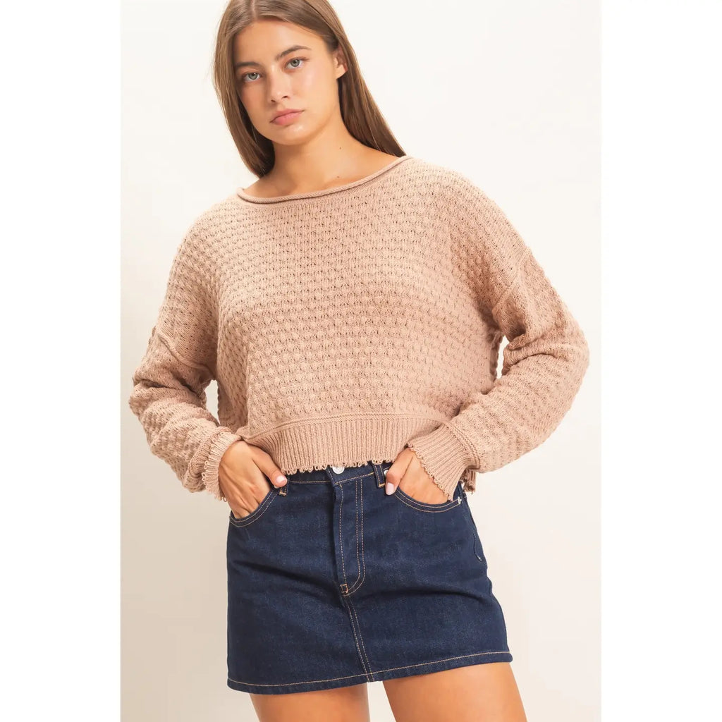Textured Boatneck Sweater