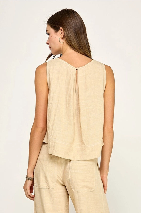 Sleevless Linen Top
