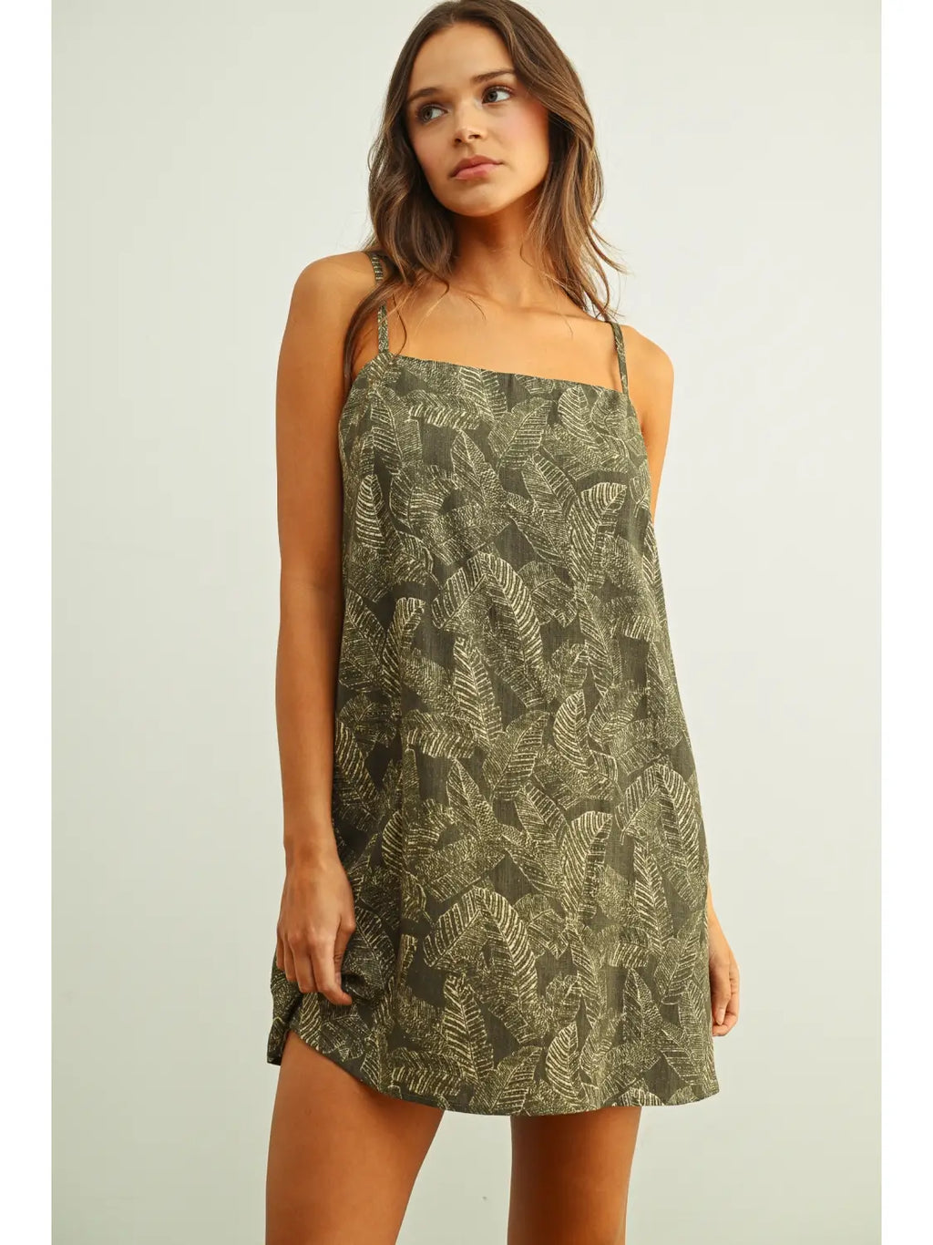 Leaf Print Easy Dress