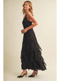 The Choco Ruffle Maxi Dress