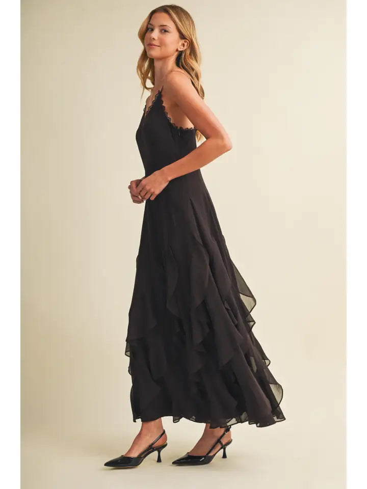 The Choco Ruffle Maxi Dress