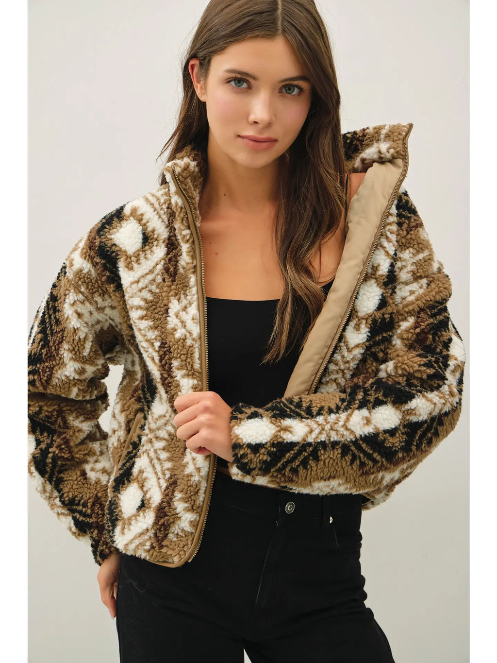 Geometric Sherpa Jacket