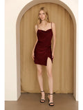 Satin Wrap Mini Dress