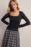 Floral Lace Knit Top
