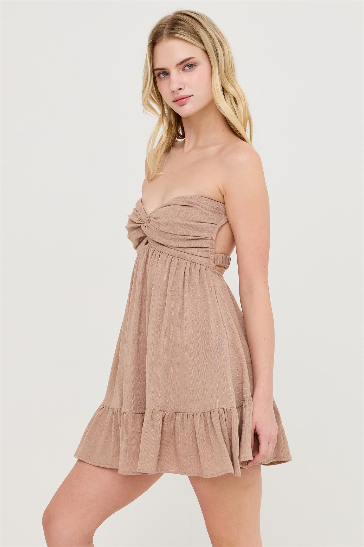 Twist Front Mini Dress