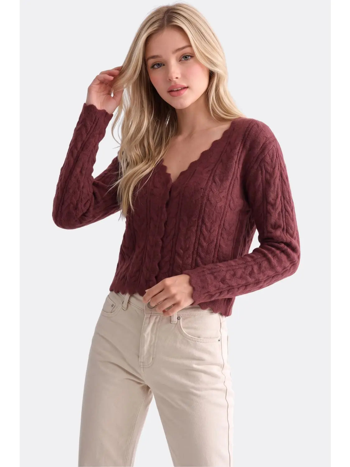 Scalloped Hem Cardigan