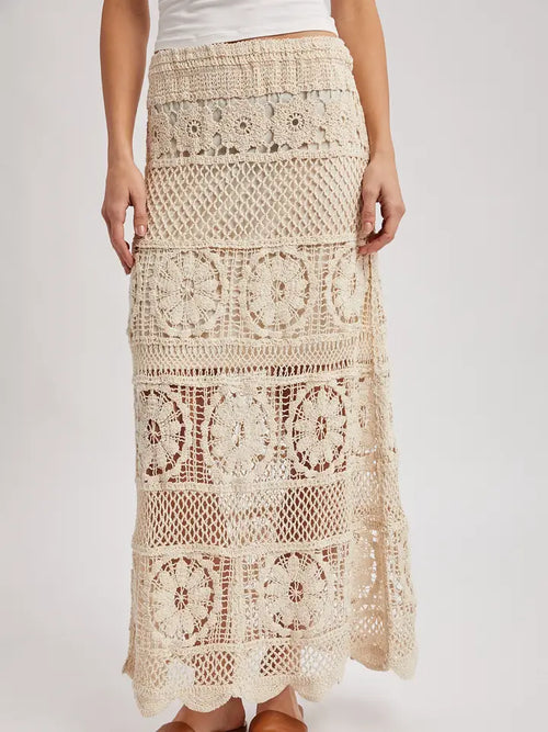 Crochet Knit Midi Skirt