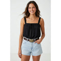 Contrast Stitch Tank - Black