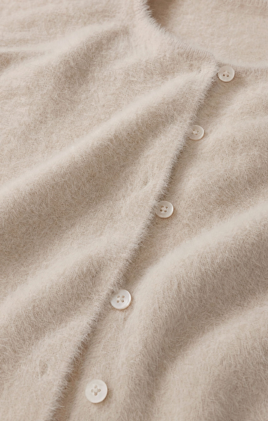 Winterglow Fluffy Cardigan- Frosted Pearl